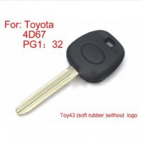 Transponder Key ID4D67 PG1:32 TOY43 (soft) for Toyota 5pcs/lot