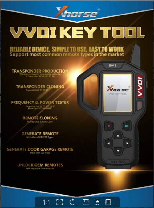 オリジナルXhorse VVDIキーツールリモートキープログラマ VVDI Key Tool英語版 V2.4.1「品番SK263を選択」