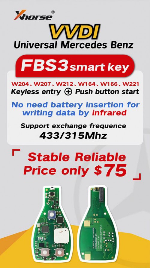 XHORSE VVDI Universal Mercedes Benz FBS3 Smart Key 433Mhz and 315 Mhz