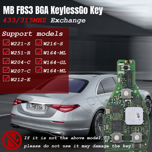 MB FBS3 BGA KeylessGo Key One-key Start 315Mhz