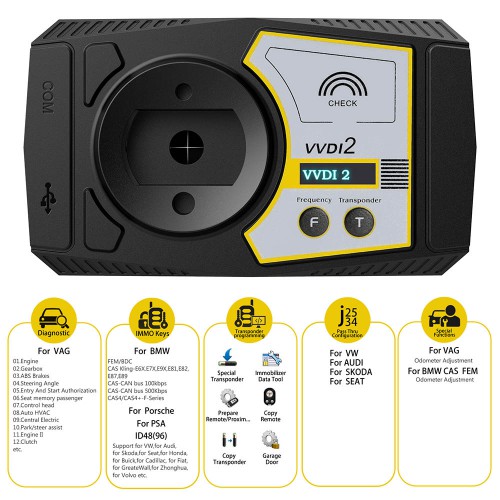 Xhorse VVDI2 Complete Version VVDI2 Full + OBD48 + MQB + ID48 96 Bit Copy + BMW FEM BDC + Toyota H Chip Authorization