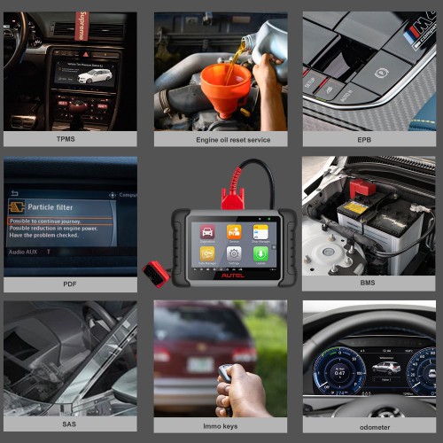 Autel MaxiCOM MK808 OBD2故障診断機 IMMO/EPB/SAS/BMS/TPMS/DPFサポート 診断機 自動車 車 ７"アンドロイドシステムタブレット タッチスクリーン オンラインでアップデート ディーラーや車屋向け