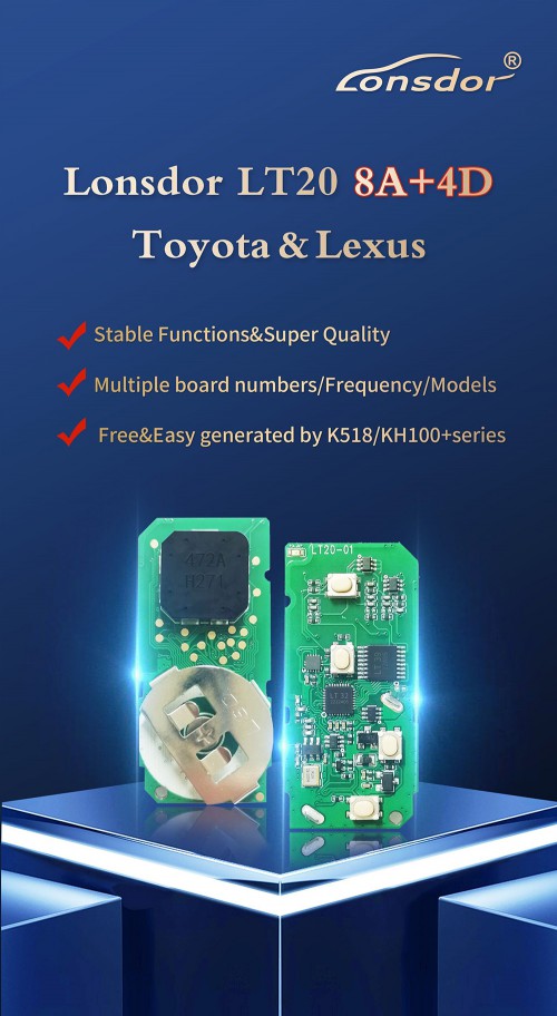 [新着] Lonsdor LT20-01 LT20-04 LT20-08 8A+4D Toyota & Lexus Smart Key Convert Smart Key Type Modify Frequency 用 K518S K518ISE KH100 KH100+