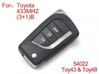Modified Remote Key 4 Buttons 433MHZ (not including the chip ) for Toyota 生産停止