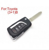 Modified Flip Remote Key Shell (3 +1) Button for Toyota 5pcs