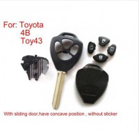 Remote Key Shell 4 Button (without sticker) for Toyota 5pcs/lot