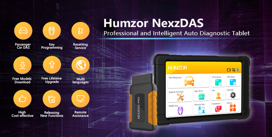 Humzor NexzDAS Pro Bluetooth 10inch Tablet Full System Auto Diagnostic Tool OBD2 Scanner