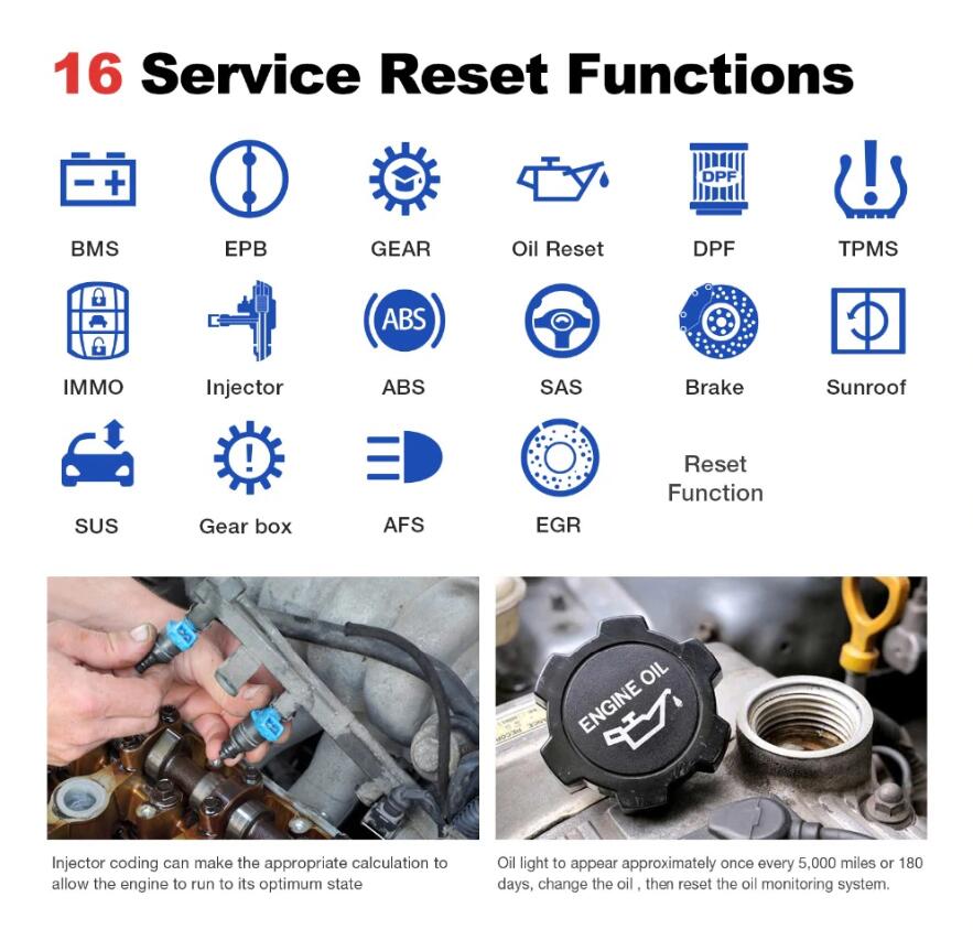 16 service reset fuctions