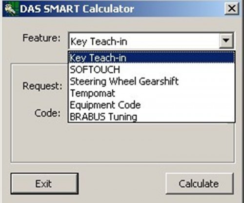 DAS Calculator for  Smart Only for Benz Software Before 2015