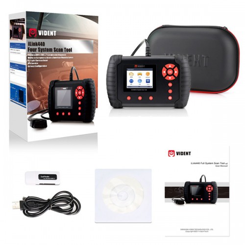 VIDENT iLink440 Four System Scan Tool Supports Engine ABS Air Bag SRS EPB Reset Battery Configuration「日本語対応」
