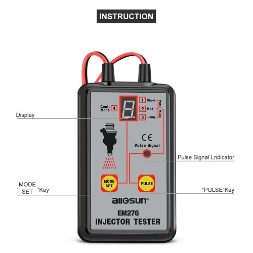 All-Sun Professional EM276 Injector Tester 4 Pluse Modes Powerful Fuel System Scan Tool