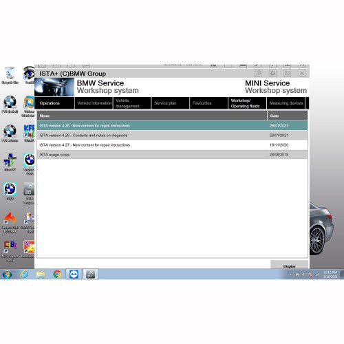 BMW ICOM V2021.03 Software ISTA-D 4.28.22 ISTA-P 3.68.0.800 with Engineers Programming Win7 System 500GB HDD