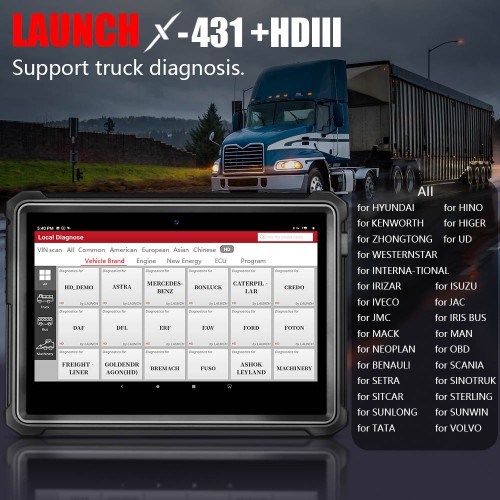 Launch X431 HD III Module Heavy Duty Truck Diagnostic Tool 24V truck with X431 V+ pro3 PAD II Android HD 3 HD3