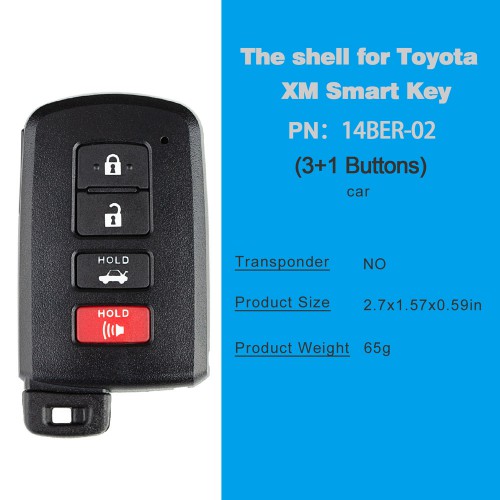 VVDI Toyota XM Smart Key Shell 5pcs/lot