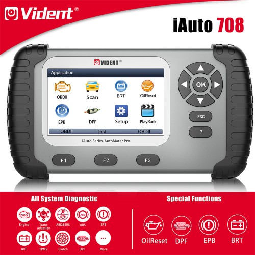 VIDENT iAuto708 Full System All Makes Scan Tool OBD2 Scanner OBDII Diagnostic Tool日本語対応