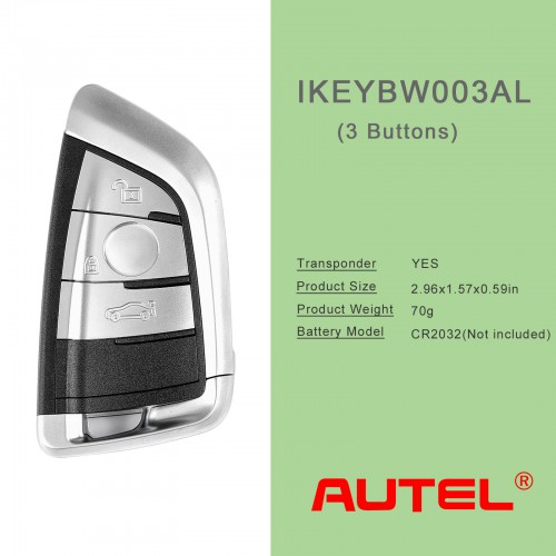 AUTEL IKEYBW003AL BMW 3 Buttons Smart Universal Key 5pcs/lot