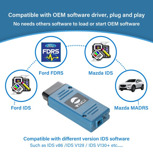 VNCI Diagnostic Scanner for New Ford Mazda Supports CAN FD DoIP Compatible with Ford Mazda Original Software Driver