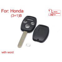 Remote key shell 3+1 button for Honda (with paper sticker) 5pcs/lot