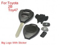 Remote key shell 2 buttons TOY47 (big logo with paper) for Toyota corolla 10pcs/lot