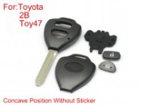 Remote key shell 2buttons TOY47 with Concave without paper for Toyota corolla 10pcs/lot