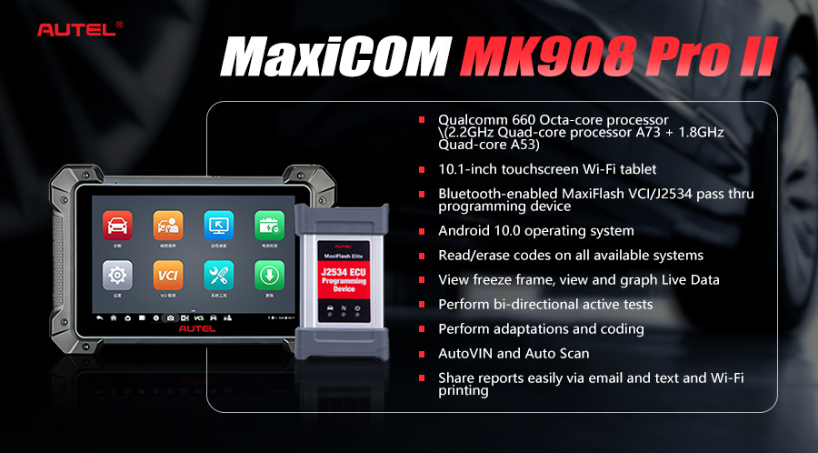 Autel MaxiCOM MK908P II with ECU Coding and J2534 ECU Programming